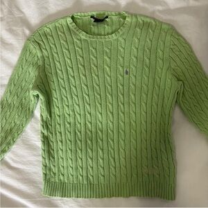 Ralph Lauren Lime Green Cable Knit Sweater